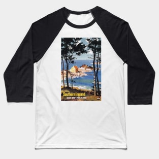 Southern England - BR,SR - Vintage Railway Travel Poster - 1960s Baseball T-Shirt